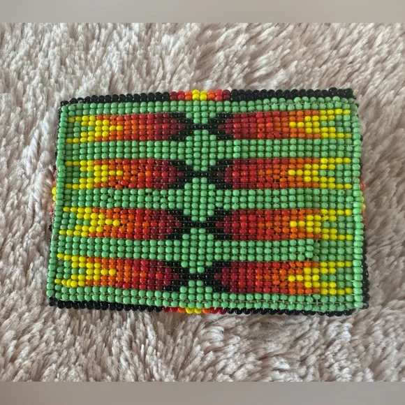 Vintage 1970’s Navajo Native American Hand Beaded Belt Buckle. - Picture 1 of 7